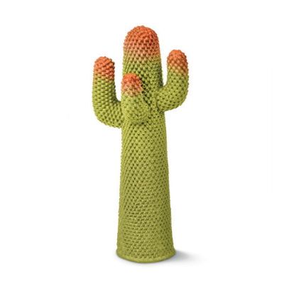 Guframini Cactus Miniatur: Grüner Design-Kaktus mit orangenen Spitzen, dekoratives Einzelstück für Zuhause.